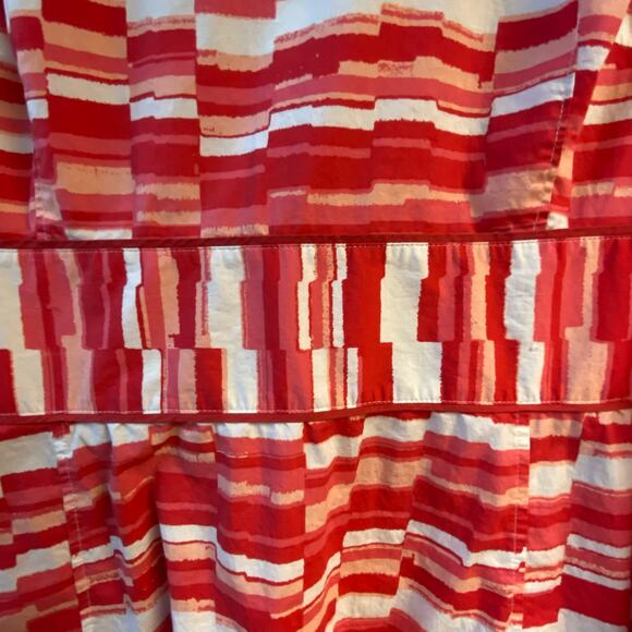 Roz & Ali Sleeveless Fit and Flare Curvy Swing Dress Women Plus 24W Pink & White - Picture 4 of 7